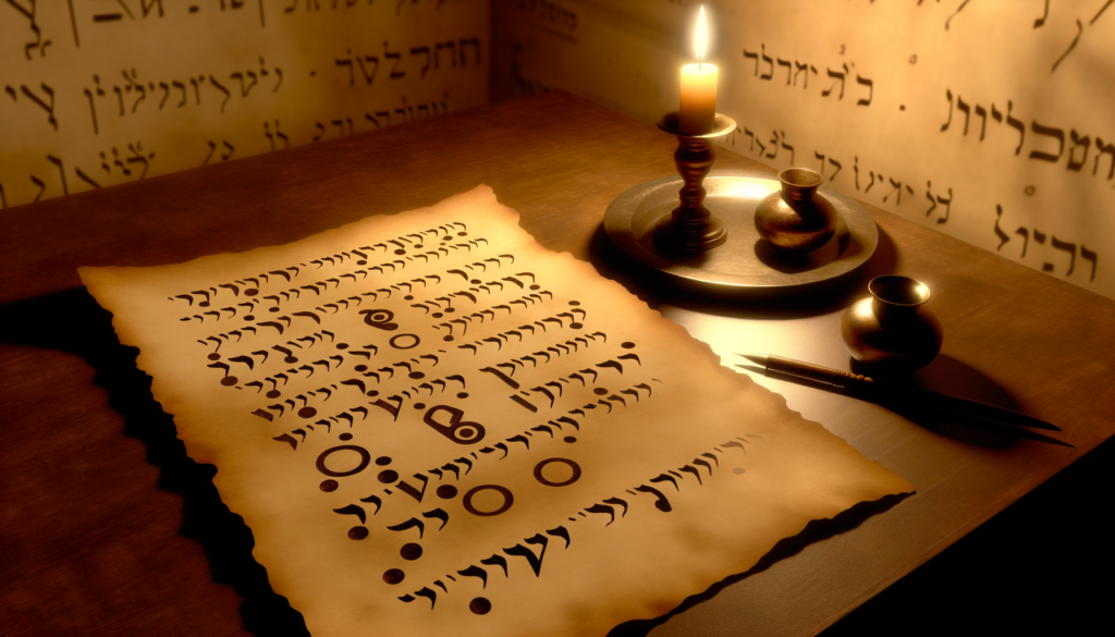 ספר היצירה למתחילים — כתב יד עתיק באור נר על שולחן לימוד